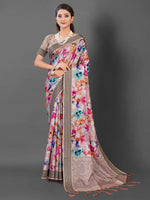 Saree Mall Women's Manipuri  Beige Printed Designer Saree With Blouse Piece-MGP101