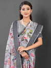 Saree Mall Women's Manipuri  Grey Printed Designer Saree With Blouse Piece-MGP103