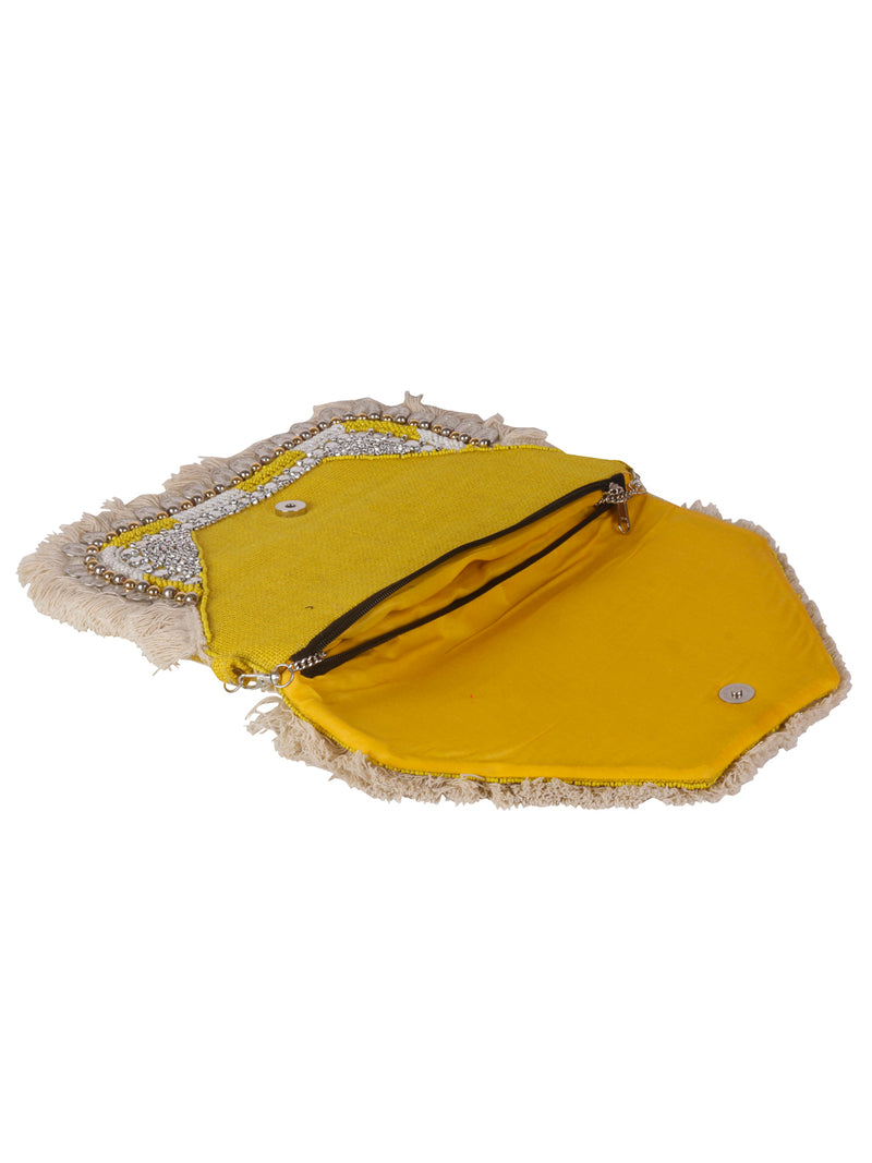 Yellow Women Potli Clutch Bag For All Occassions By Maheen