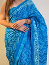 Saree Mall Women's Cotton Blue Printed Designer Saree With Blouse Piece-MINAXI1013