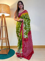 Saree Mall Women's Cotton Green Printed Designer Saree With Blouse Piece-MINAXI1016