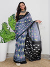 Saree Mall Women's Cotton Grey Printed Designer Saree With Blouse Piece-MINAXI1102