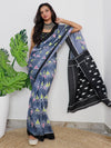 Saree Mall Women's Cotton Grey Printed Designer Saree With Blouse Piece-MINAXI1102