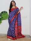 Saree Mall Women's Cotton Blue Printed Designer Saree With Blouse Piece-MINAXI1105