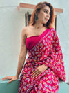 Saree Mall Women's Cotton Pink Printed Designer Saree With Blouse Piece-MINAXI1505