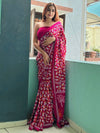 Saree Mall Women's Cotton Pink Printed Designer Saree With Blouse Piece-MINAXI1505