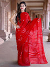 Saree Mall Women's Cotton Red Printed Designer Saree With Blouse Piece-MINAXI1606