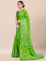 Saree Mall Women's Cotton Green Printed Designer Saree With Blouse Piece-MINAXI2004