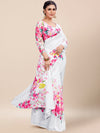 Saree Mall Women's Cotton White Printed Designer Saree With Blouse Piece-MINAXI3001