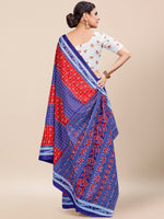 Saree Mall Women's Cotton Red Printed Designer Saree With Blouse Piece-MINAXI3010