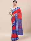 Saree Mall Women's Cotton Red Printed Designer Saree With Blouse Piece-MINAXI3010