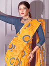 Saree Mall Women's Cotton Yellow Printed Designer Saree With Blouse Piece-MINAXI4403