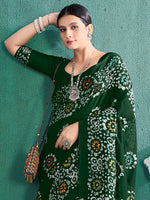 Saree Mall Women's Cotton Green Printed Designer Saree With Blouse Piece-MINAXI4502