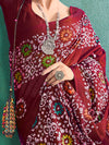 Saree Mall Women's Cotton Maroon Printed Designer Saree With Blouse Piece-MINAXI4503