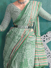 Saree Mall Women's Cotton Light Green Printed Designer Saree With Blouse Piece-MINAXI4703