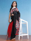 Saree Mall Women's Cotton Black Printed Designer Saree With Blouse Piece-MINAXI4901