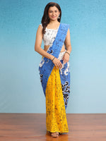 Saree Mall Women's Cotton Blue Printed Designer Saree With Blouse Piece-MINAXI4904