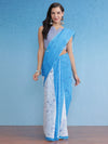 Saree Mall Women's Cotton Blue Printed Designer Saree With Blouse Piece-MINAXI4911