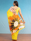 Saree Mall Women's Cotton Yellow Printed Designer Saree With Blouse Piece-MINAXI4913