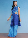 Saree Mall Women's Cotton Blue Printed Designer Saree With Blouse Piece-MINAXI4915