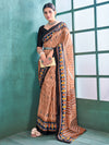 Saree Mall Women's Cotton Beige Printed Designer Saree With Blouse Piece-MINAXI5202