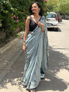 Saree Mall Women's Cotton Grey Printed Designer Saree With Blouse Piece-MINAXI5801