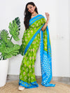 Saree Mall Women's Cotton Green Printed Designer Saree With Blouse Piece-MINAXI8008