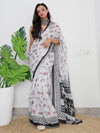 Saree Mall Women's Cotton White Printed Designer Saree With Blouse Piece-MINAXI8009