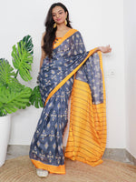 Saree Mall Women's Cotton Grey Printed Designer Saree With Blouse Piece-MINAXI8010