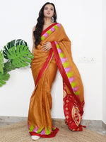 Saree Mall Women's Cotton Orange Printed Designer Saree With Blouse Piece-MINAXI9009