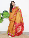 Saree Mall Women's Cotton Orange Printed Designer Saree With Blouse Piece-MINAXI9009