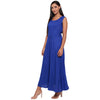 Aawari Rayon Plain Gown For Girls and Women Royal Blue-AM086-Royal Blue