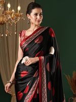 Saree Mall Women's Crepe Black Printed Designer Saree With Blouse Piece-MOHAR101B