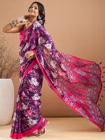 Saree Mall Women's Georgette Purple Printed Designer Saree With Blouse Piece-MOHINI102