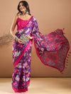 Saree Mall Women's Georgette Purple Printed Designer Saree With Blouse Piece-MOHINI102