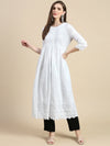 Women Floral White Anarkali Kurta-MRF-1295A-White