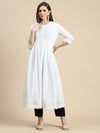 Women Floral White Anarkali Kurta-MRF-1295-White