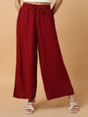 Women Maroon Solid Trouser-MRF-186-Maroon