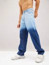 Men Blue Ombre Relax Fit Jeans