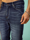 Men Navy Washed Slim Fit Jeans