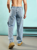 Men Ice Blue Carpenter Loose Fit Jeans