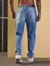 Men Blue Washed Distressed Relax Fit Jeans-MSJEAN0625