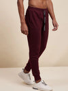 Men's Maroon Slim Fit Pocket Detail Track Pants