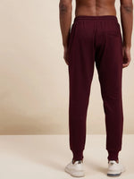 Men's Maroon Slim Fit Pocket Detail Track Pants