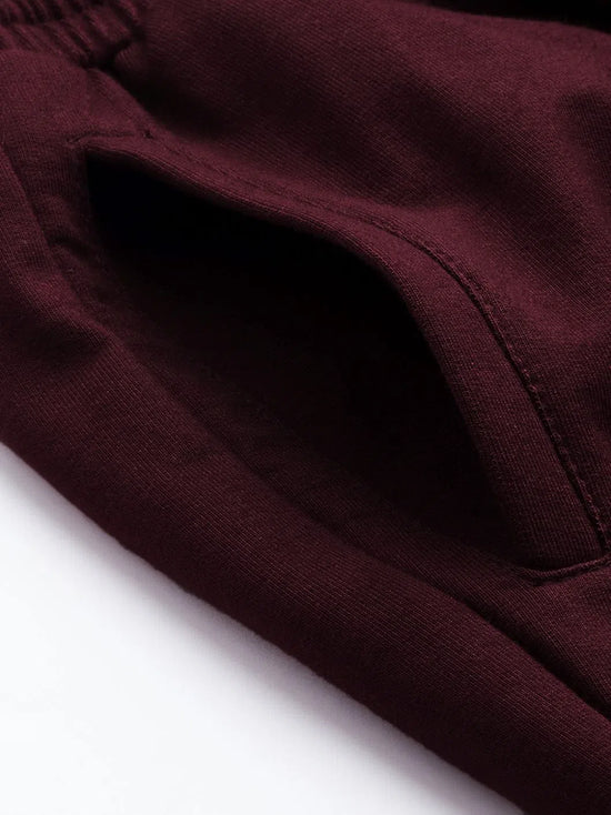 Men's Maroon Slim Fit Pocket Detail Track Pants