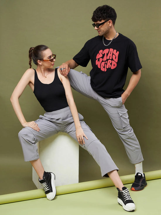 Unisex Grey Parachute Cargo Pants