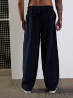 Men Navy Corduroy Front Dart Pants-MSPANT50950