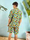 Men Green Multi Colour Geometric Print Relax Fit Short