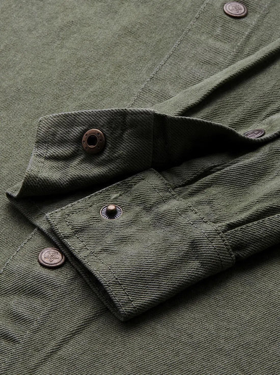 Men's Olive Denim Jacket Shirt