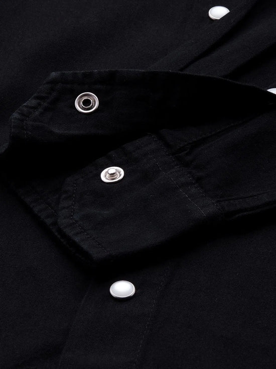 Men's Black Tencel Elbow Patch Shirt